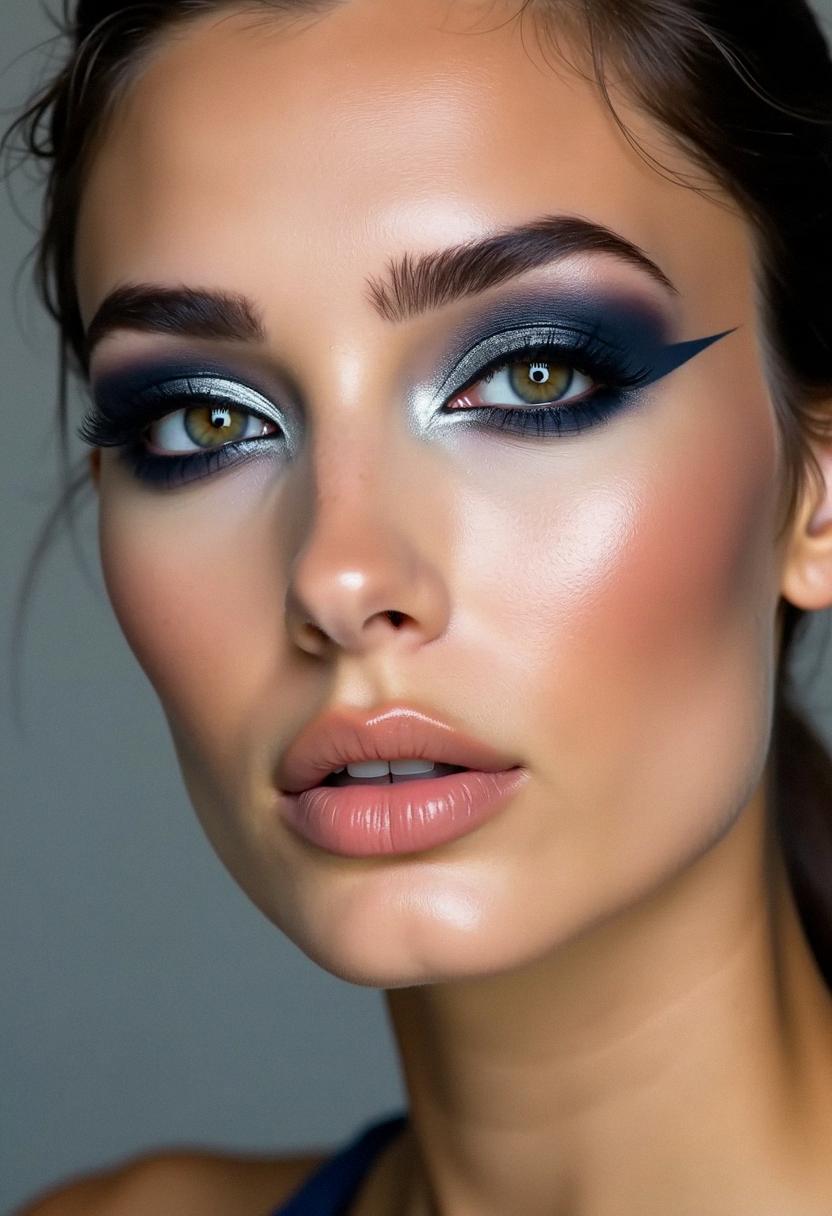 navy blue smokey eye