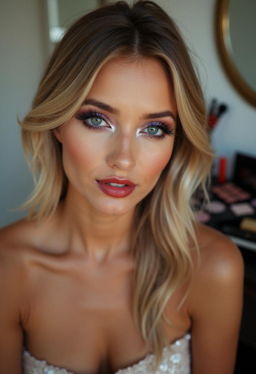 night makeup for blondes