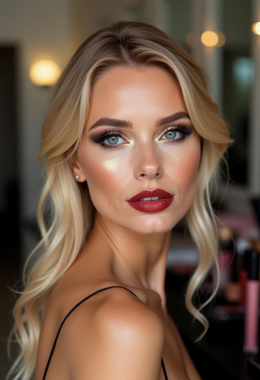 night makeup for blondes