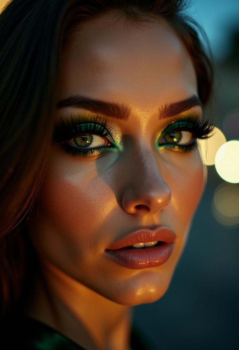 night makeup green eyes