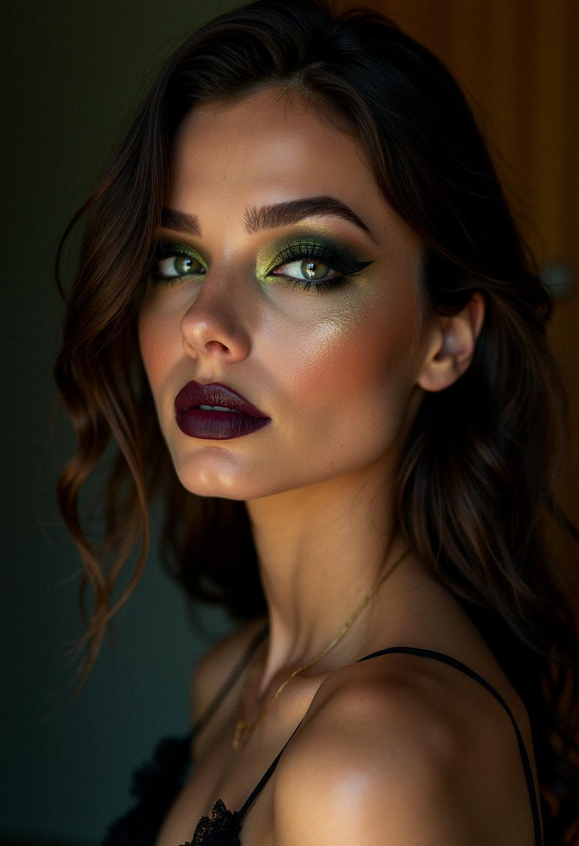night makeup green eyes
