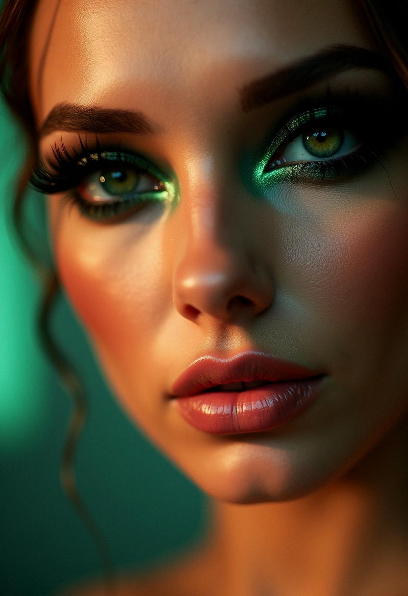 night makeup green eyes
