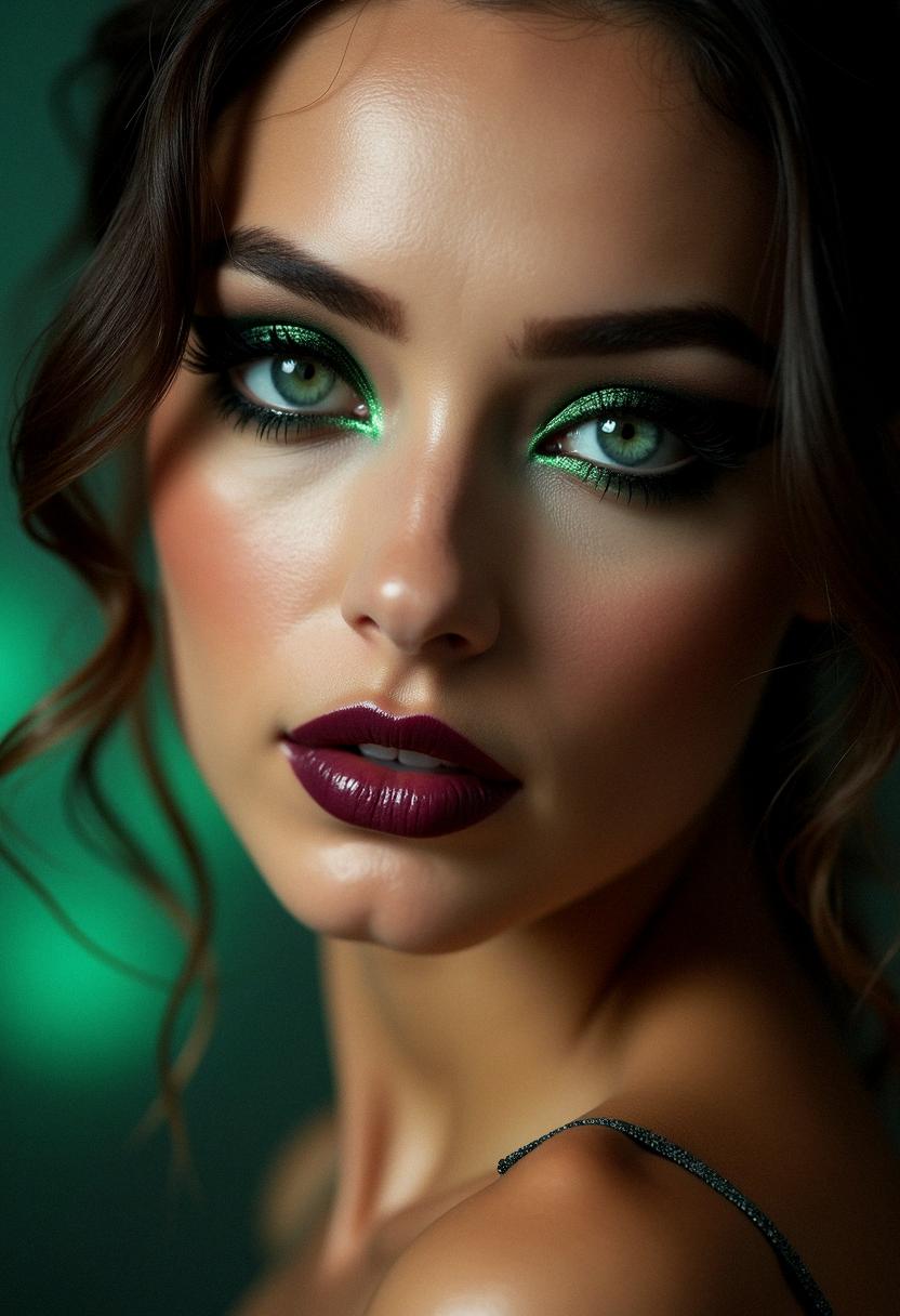 night makeup green eyes