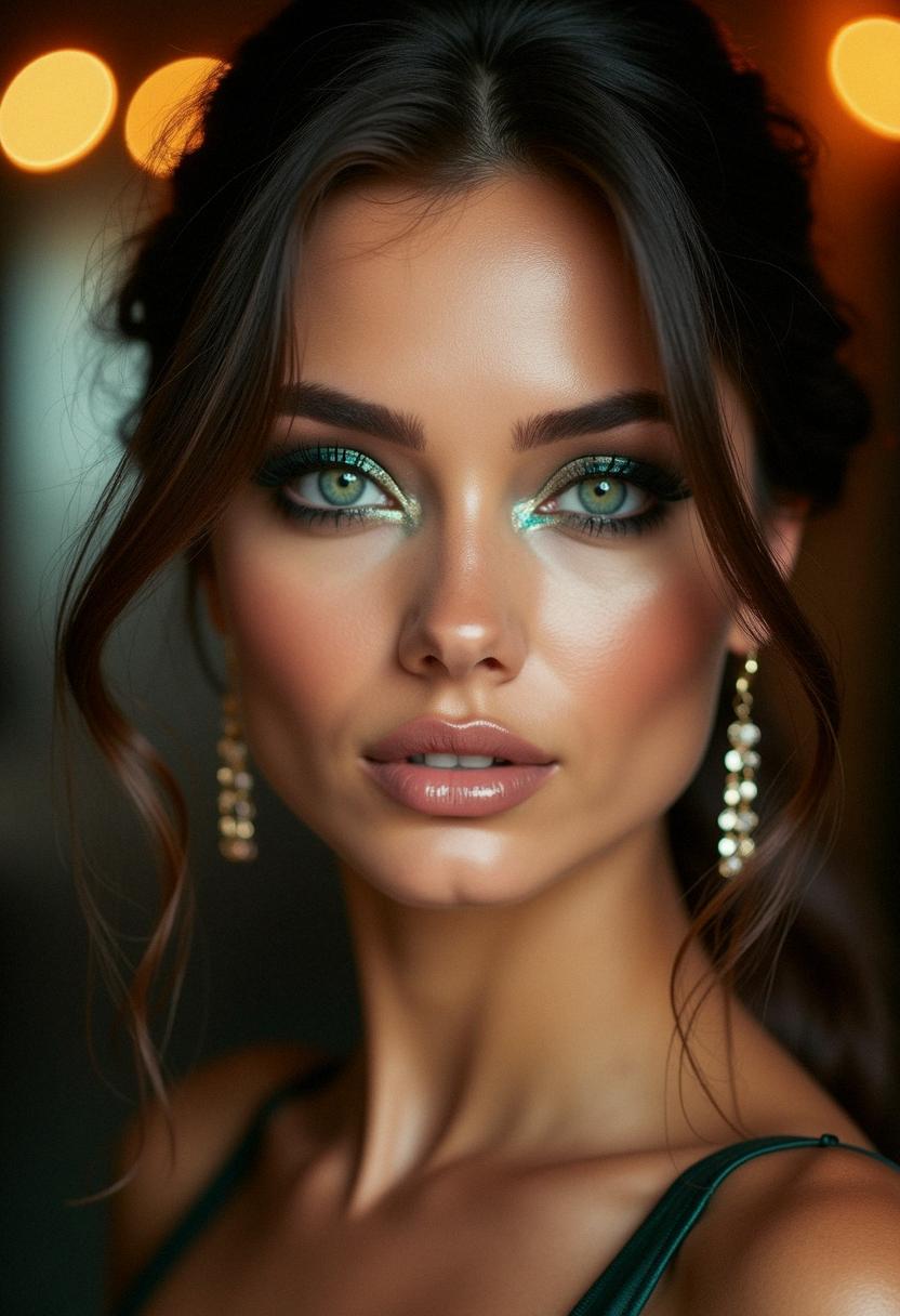 night makeup green eyes