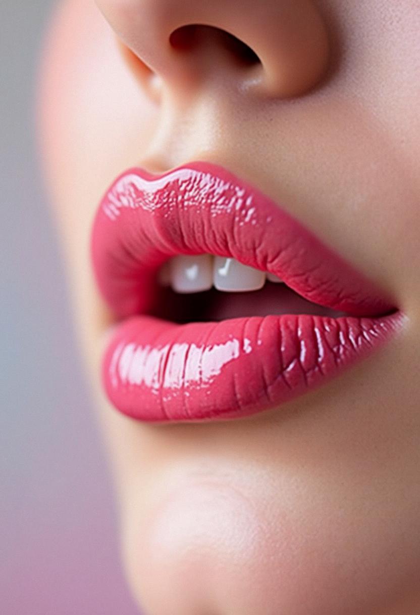 pink makeup lips