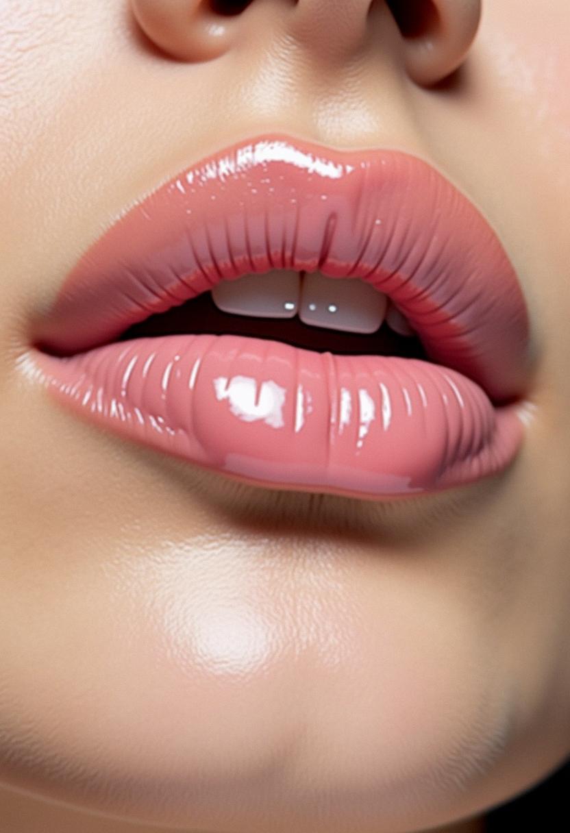 pink makeup lips