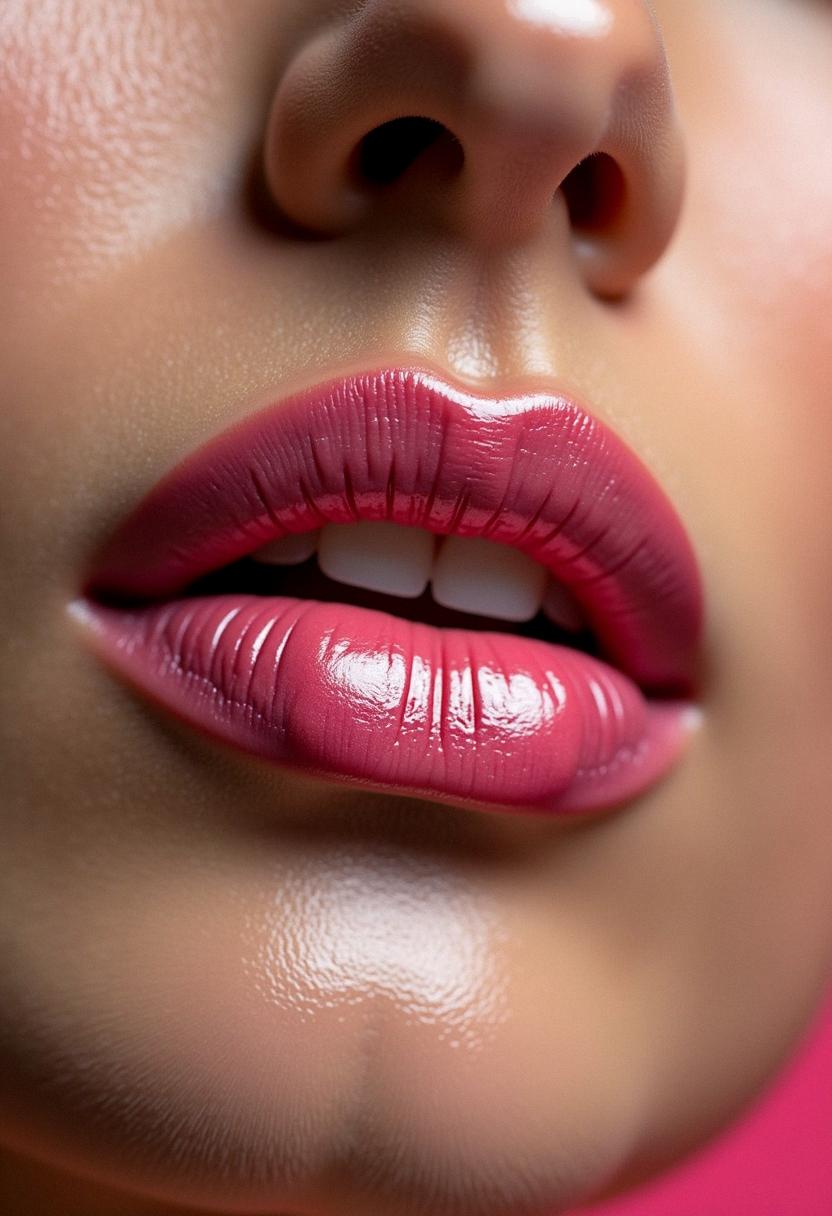 pink makeup lips