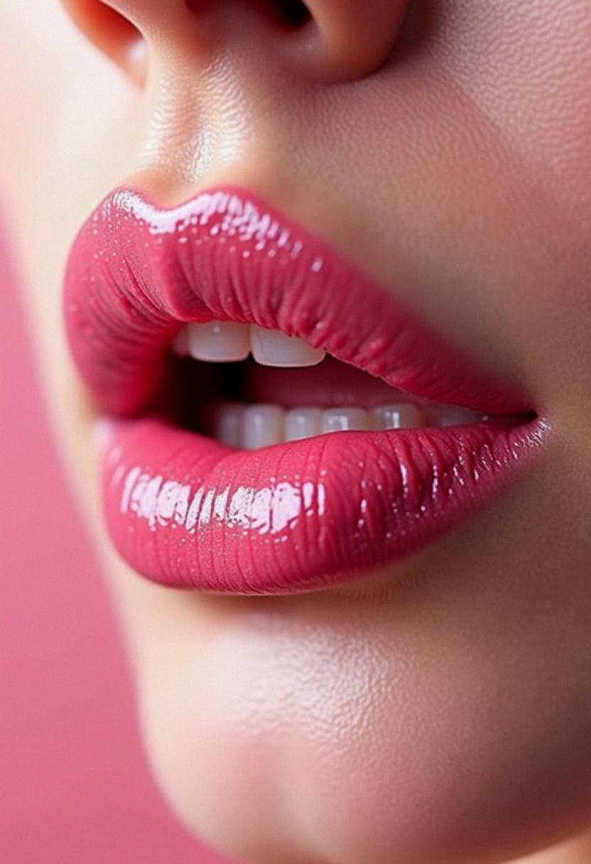 pink makeup lips