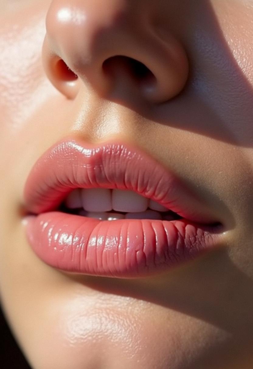 pink makeup lips