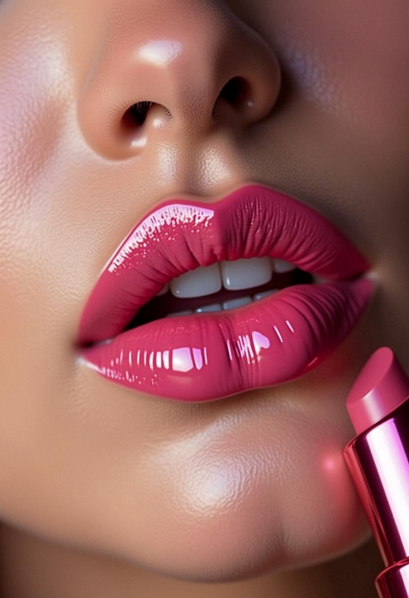 pink makeup lips