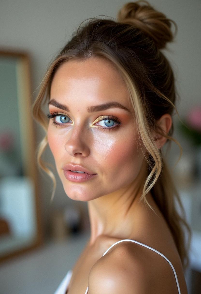 pretty makeup for blue eyes
