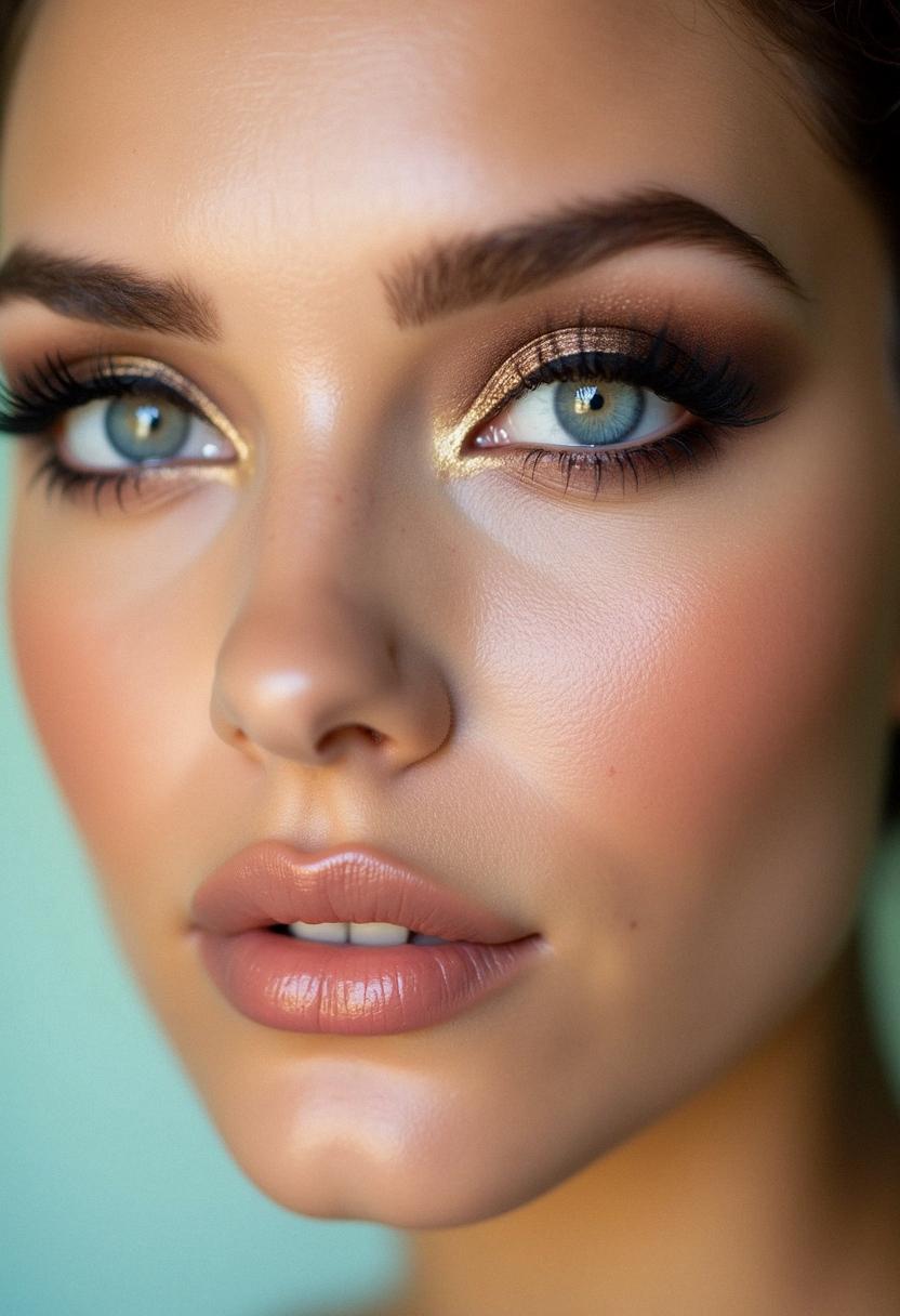 pretty makeup for blue eyes