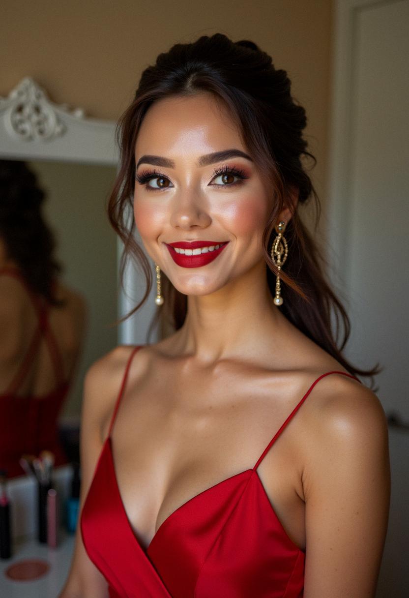 prom makeup for red dress