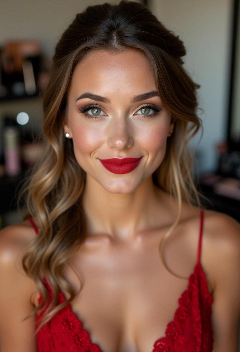 prom makeup for red dress
