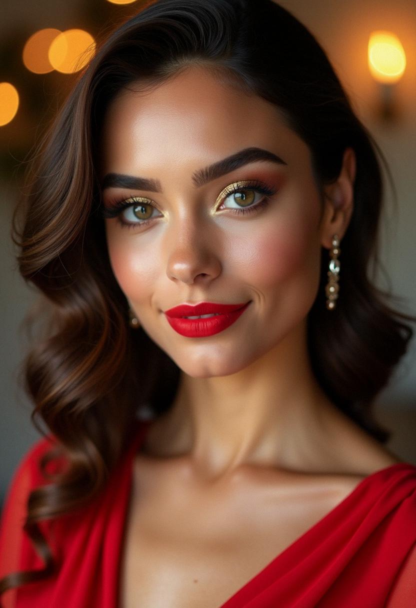 prom makeup for red dress