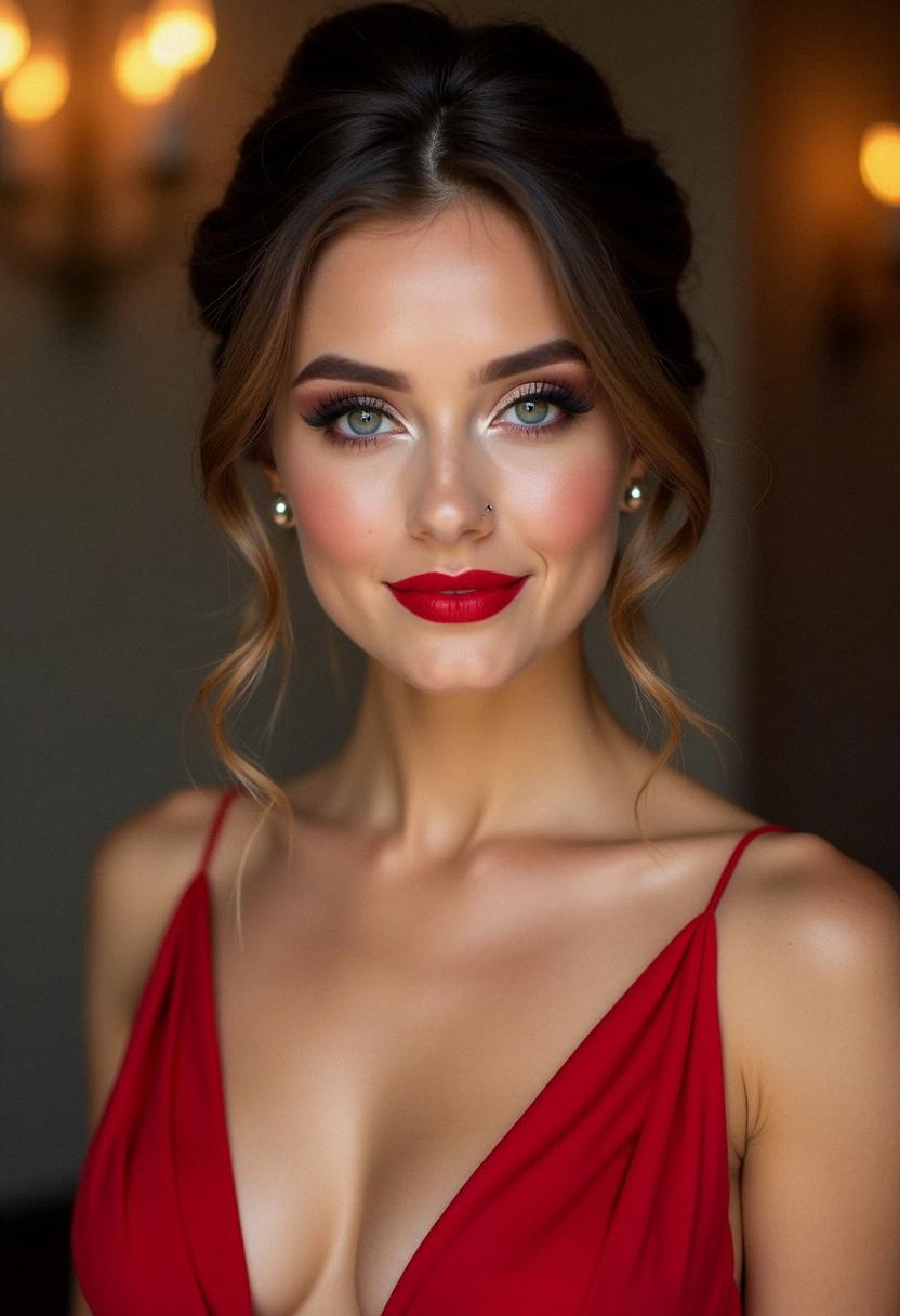 prom makeup for red dress