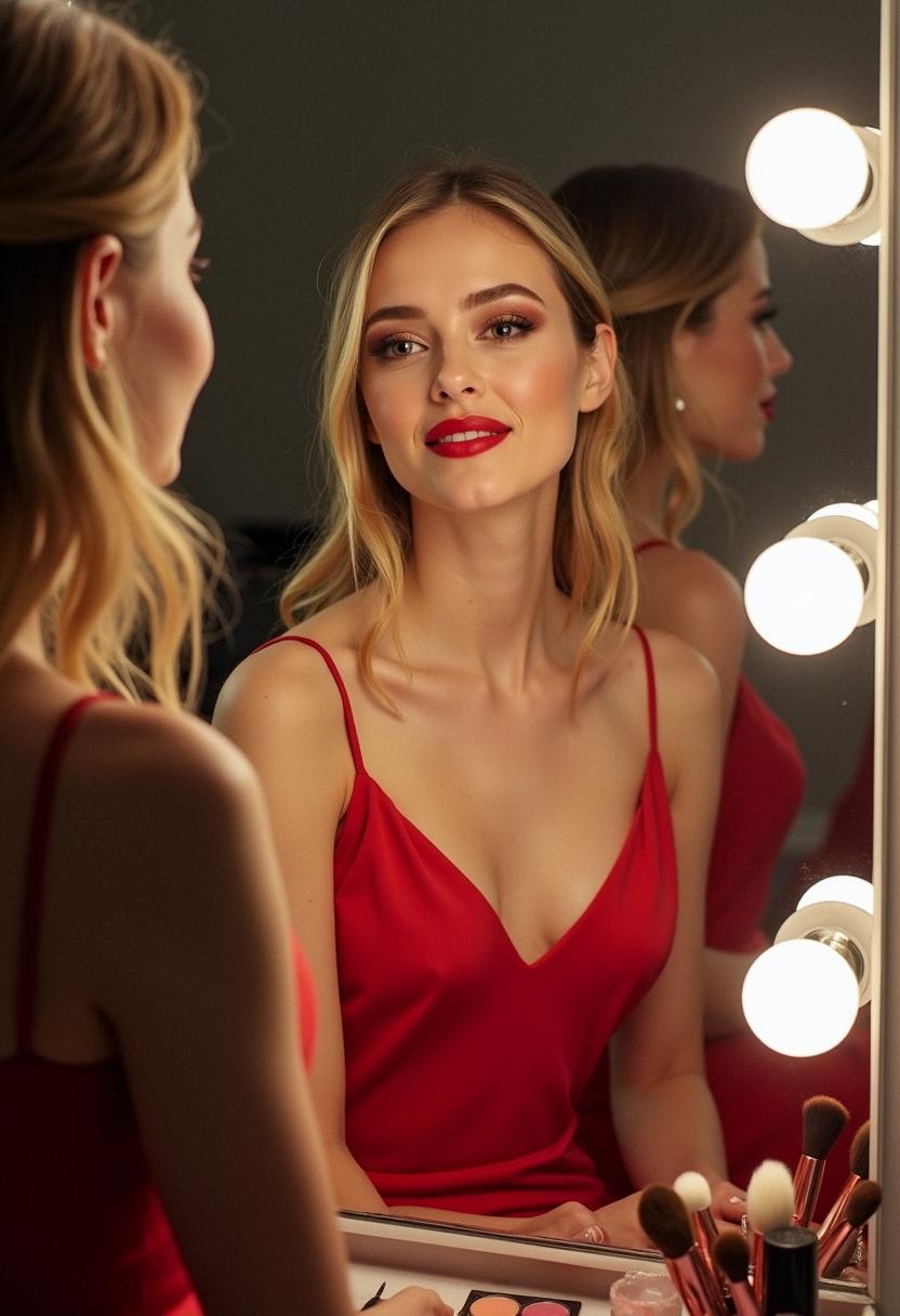 prom makeup for red dress