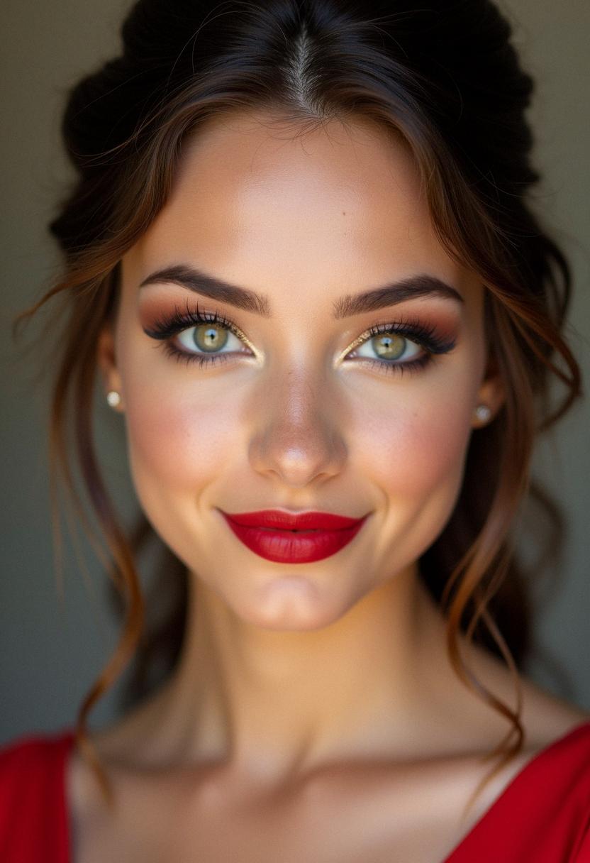 prom makeup for red dress