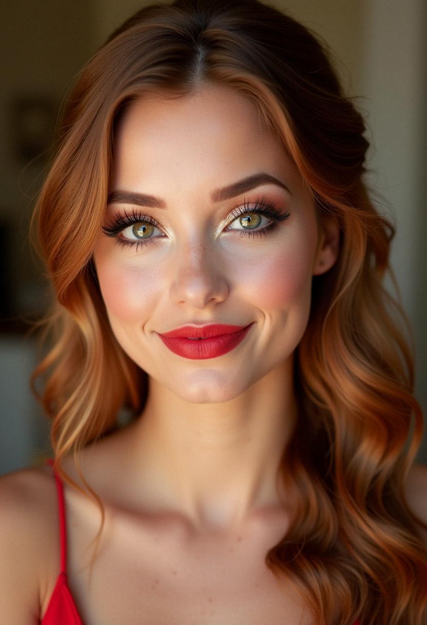 prom makeup for red dress