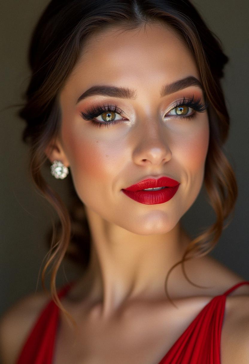 prom makeup for red dress