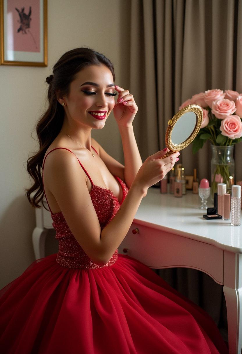 prom makeup for red dress