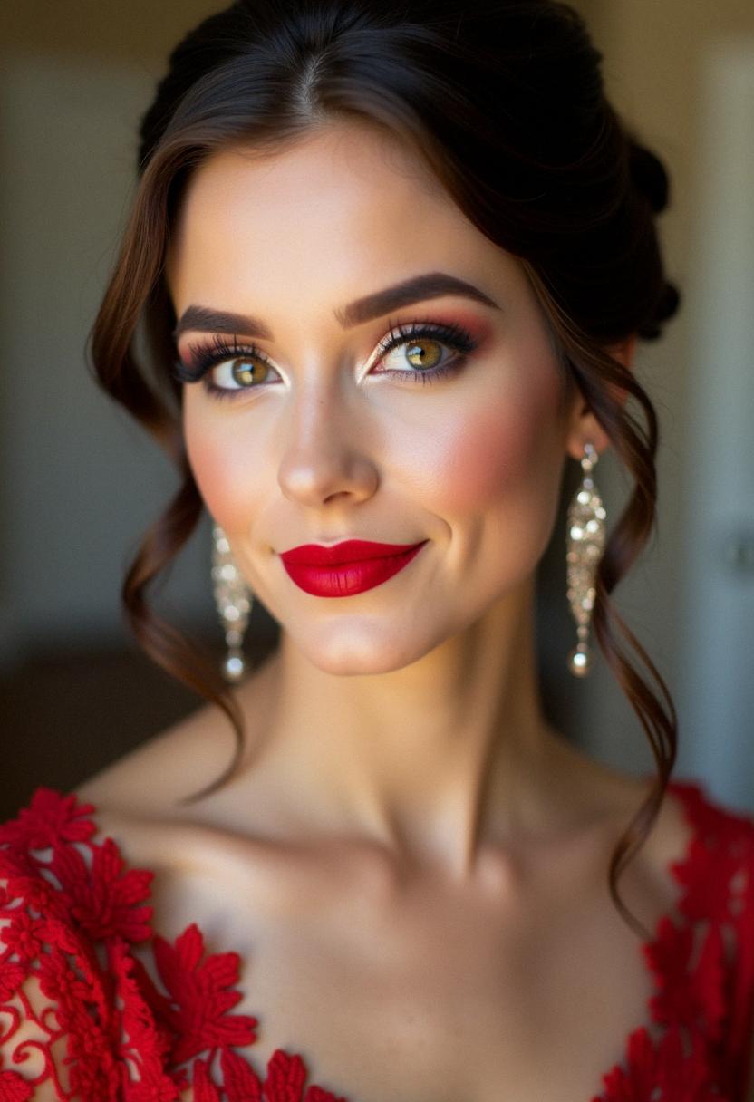 prom makeup for red dress