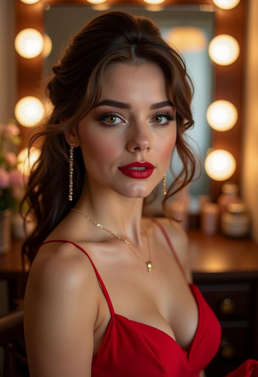 prom makeup for red dress