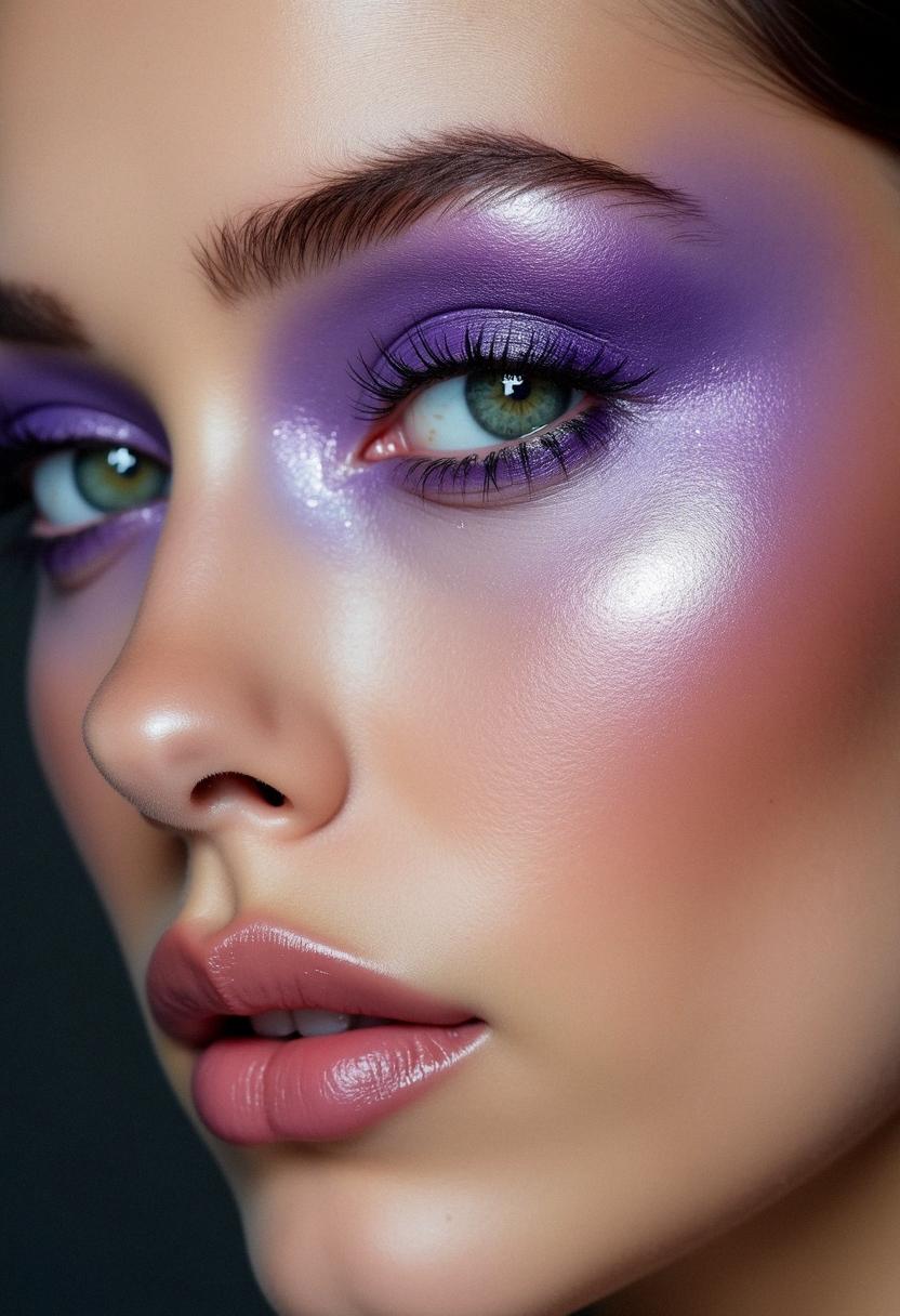 purple eye makeup green eyes