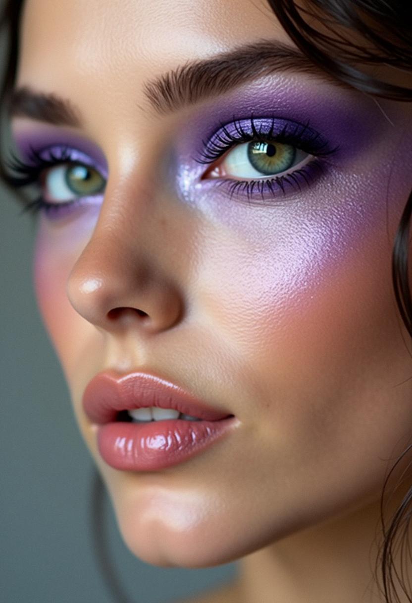 purple eye makeup green eyes