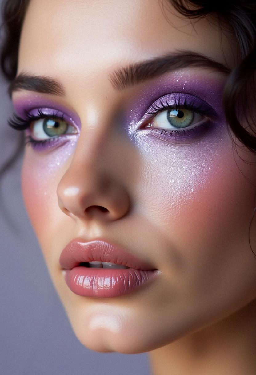 purple eye makeup green eyes