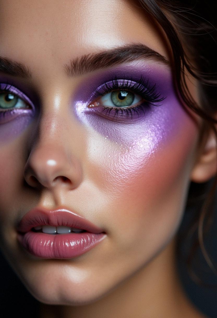 purple eye makeup green eyes