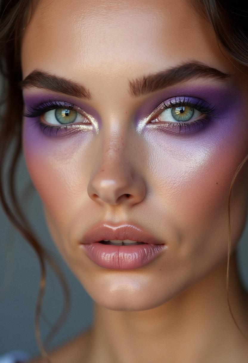 purple eye makeup green eyes