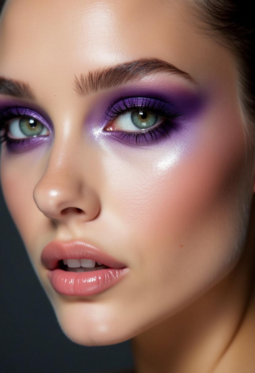 purple eye makeup green eyes