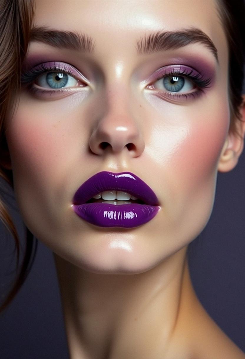 purple lips aesthetic