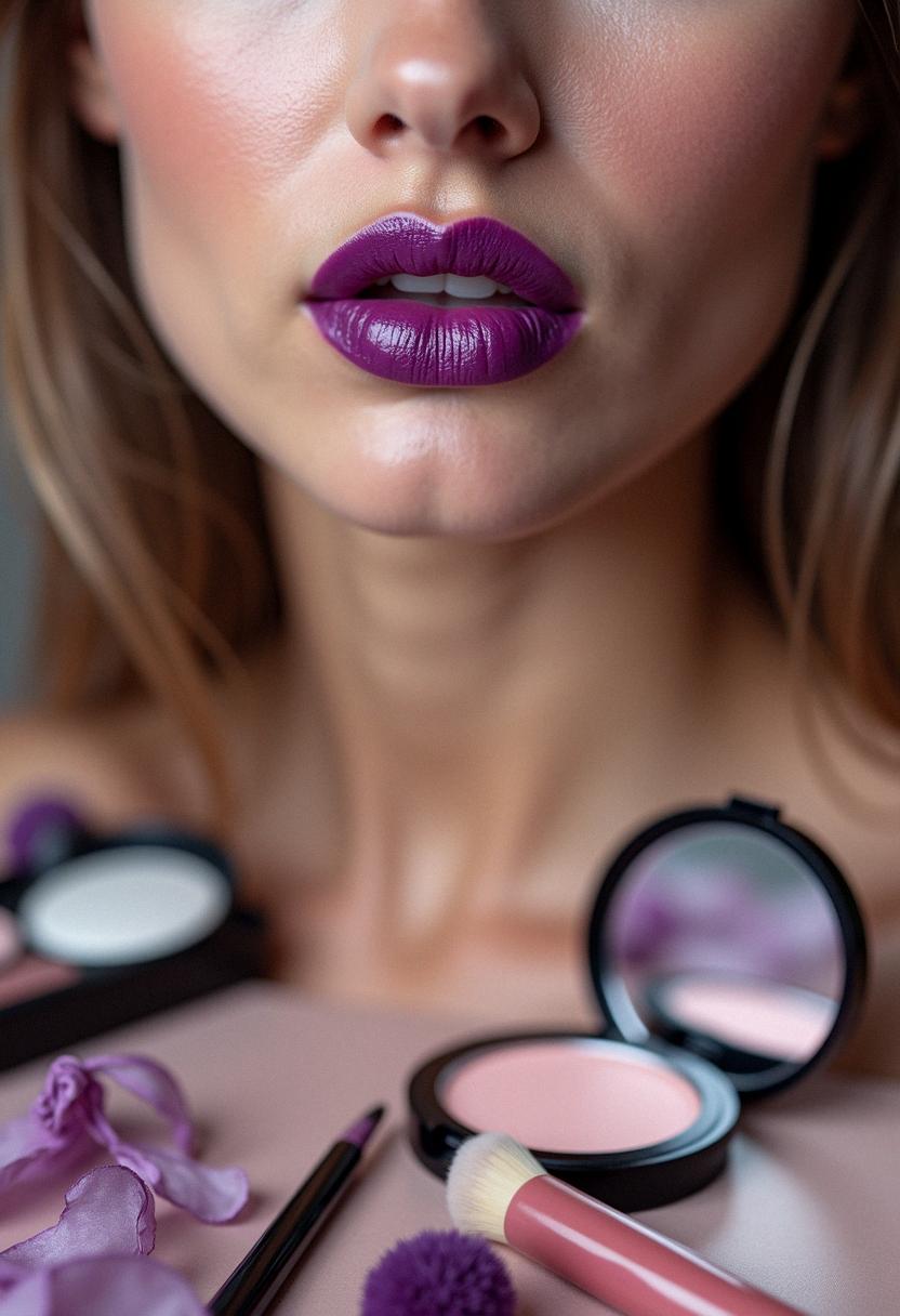 purple lips aesthetic