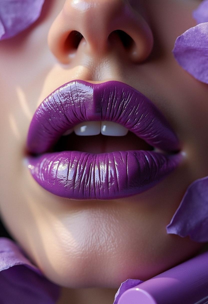 purple lips aesthetic