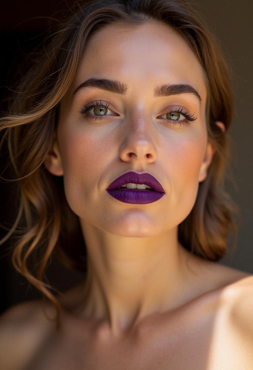 purple lips aesthetic