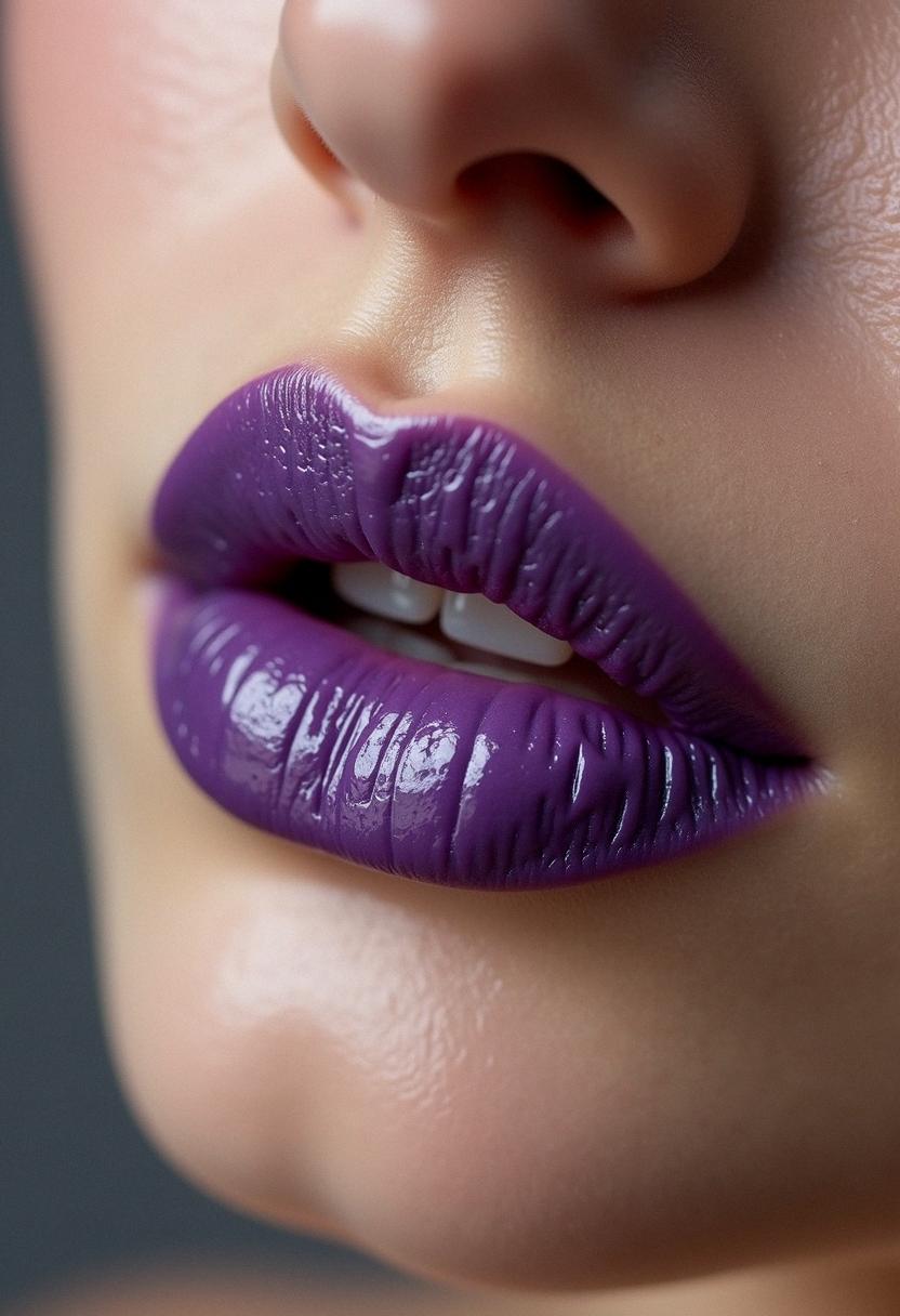 purple lips aesthetic