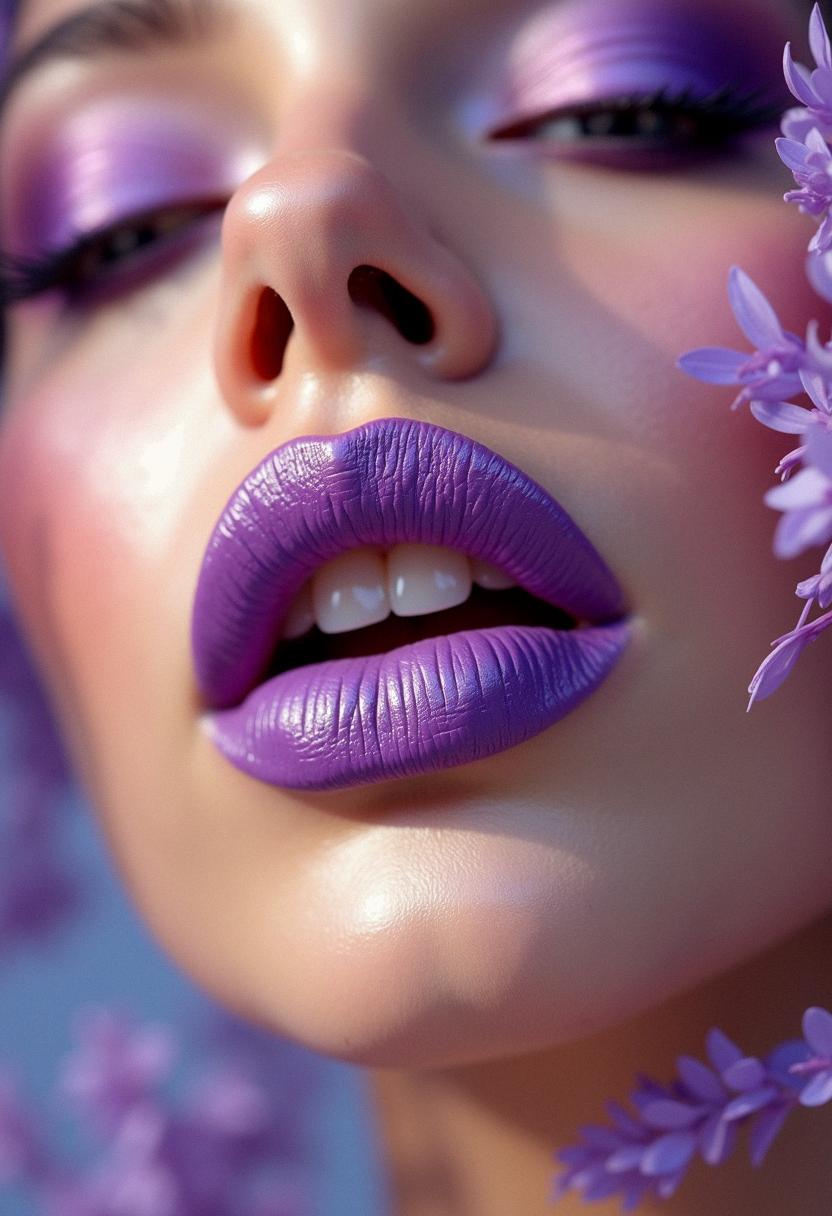 purple lips aesthetic