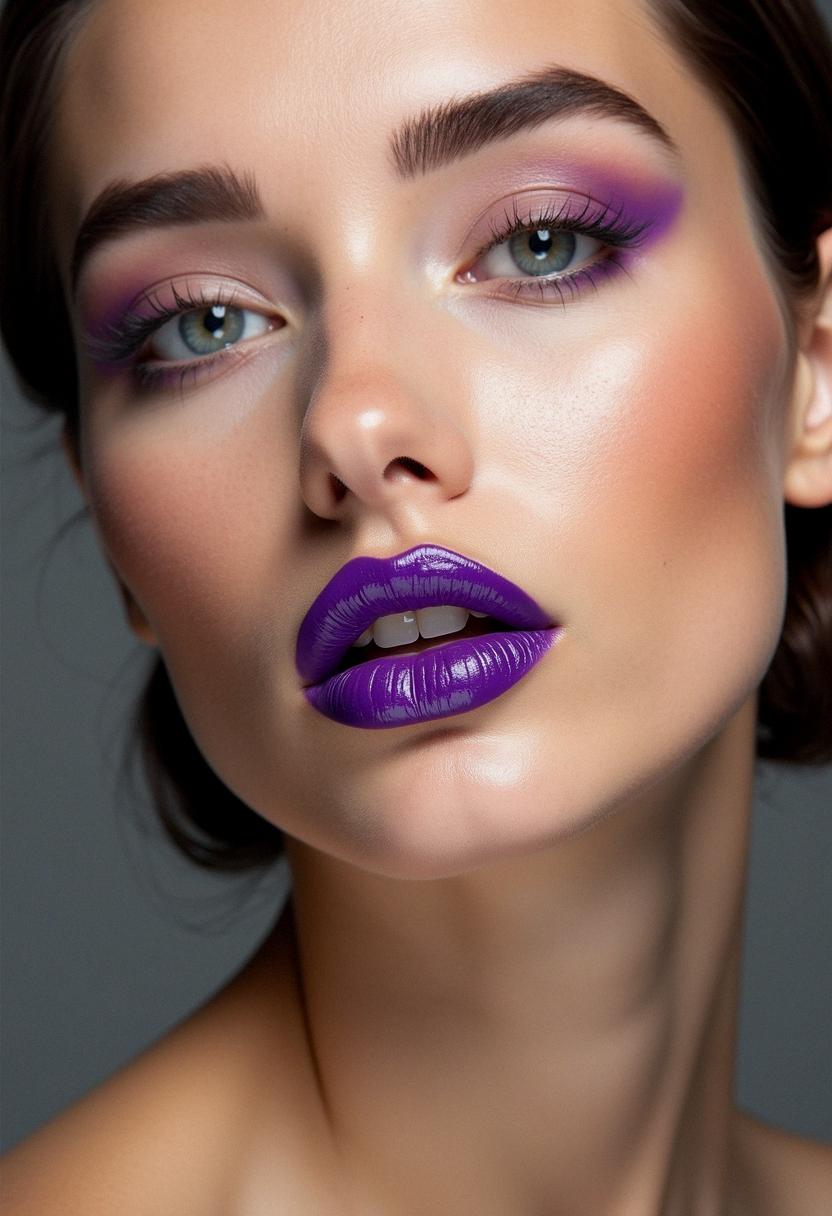 purple lips aesthetic