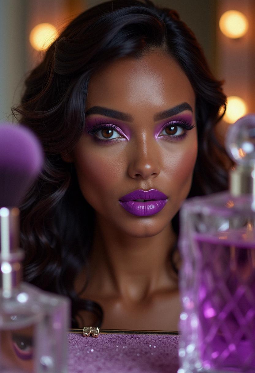 purple lips aesthetic