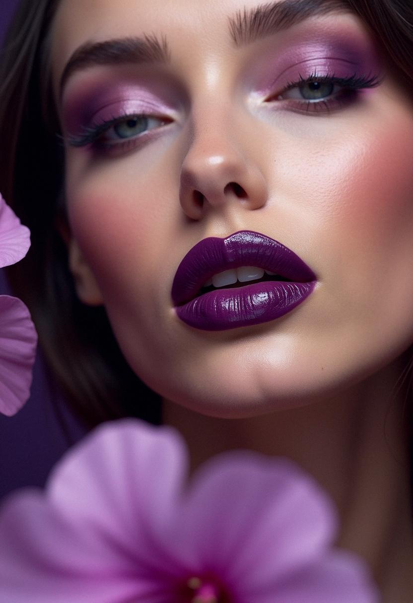 purple lips aesthetic