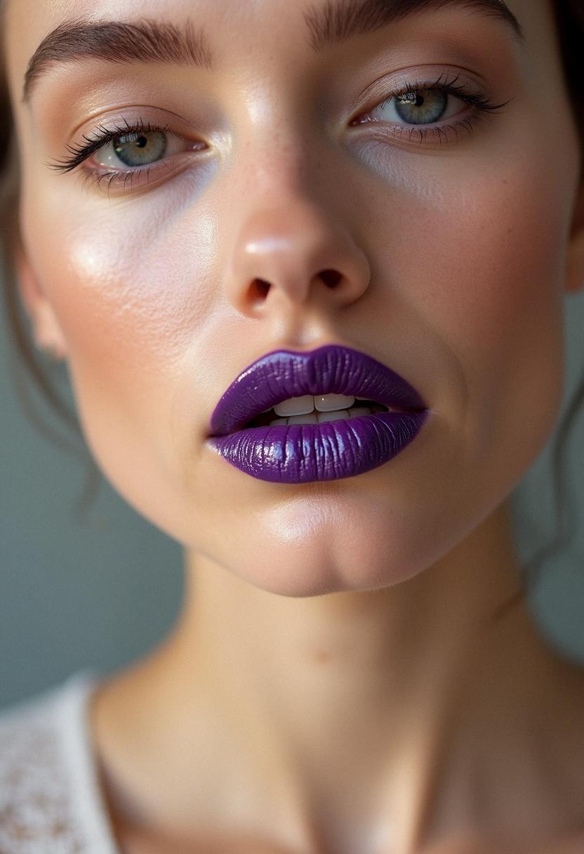 purple lips aesthetic