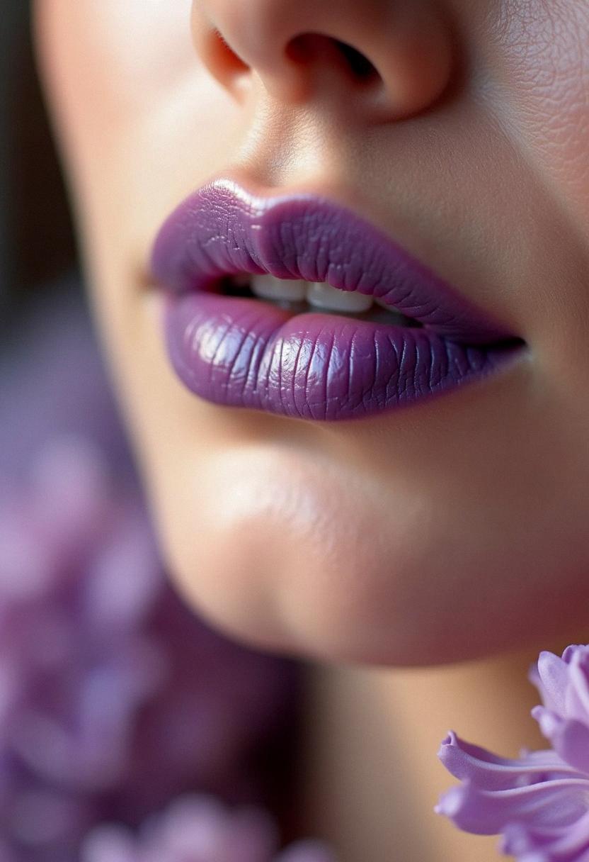 purple lips aesthetic