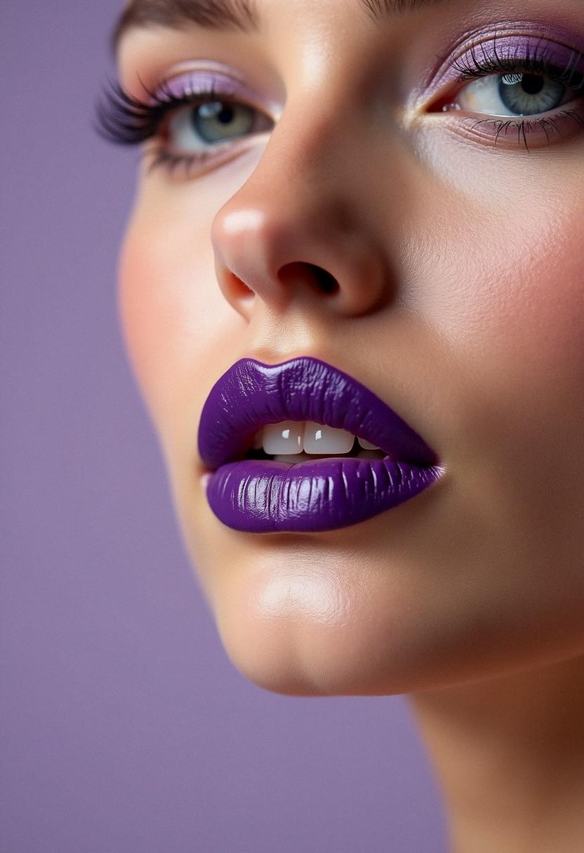 purple lips aesthetic