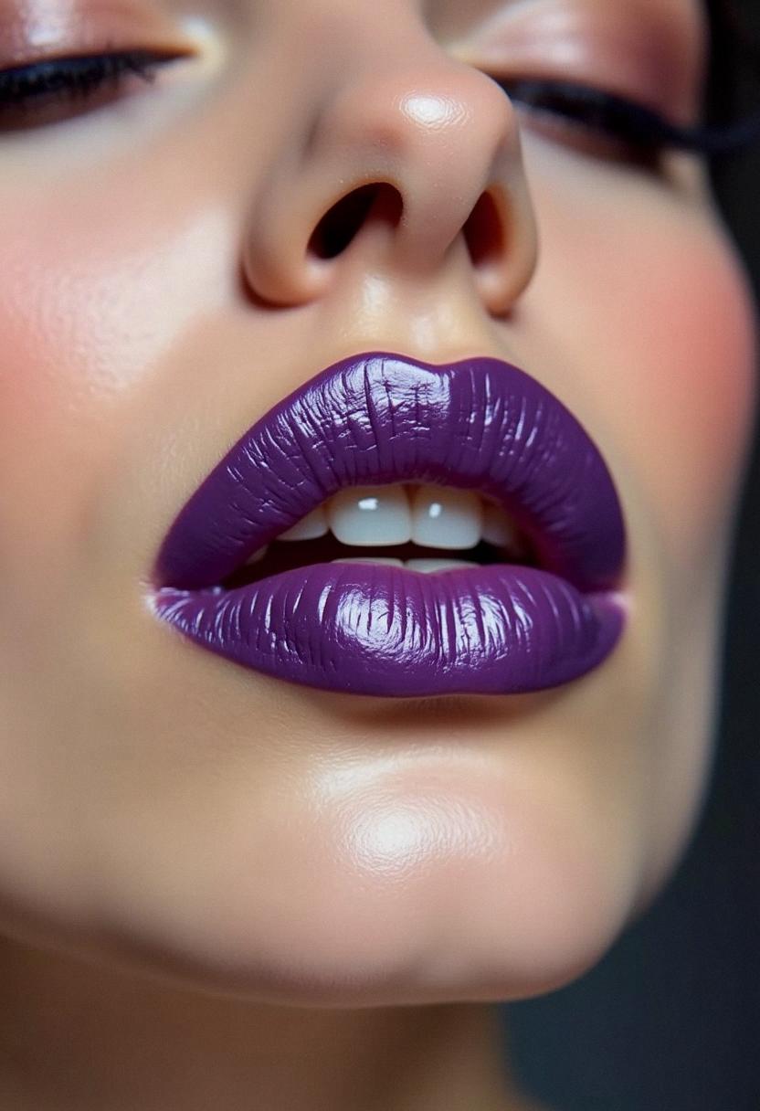 purple lips aesthetic