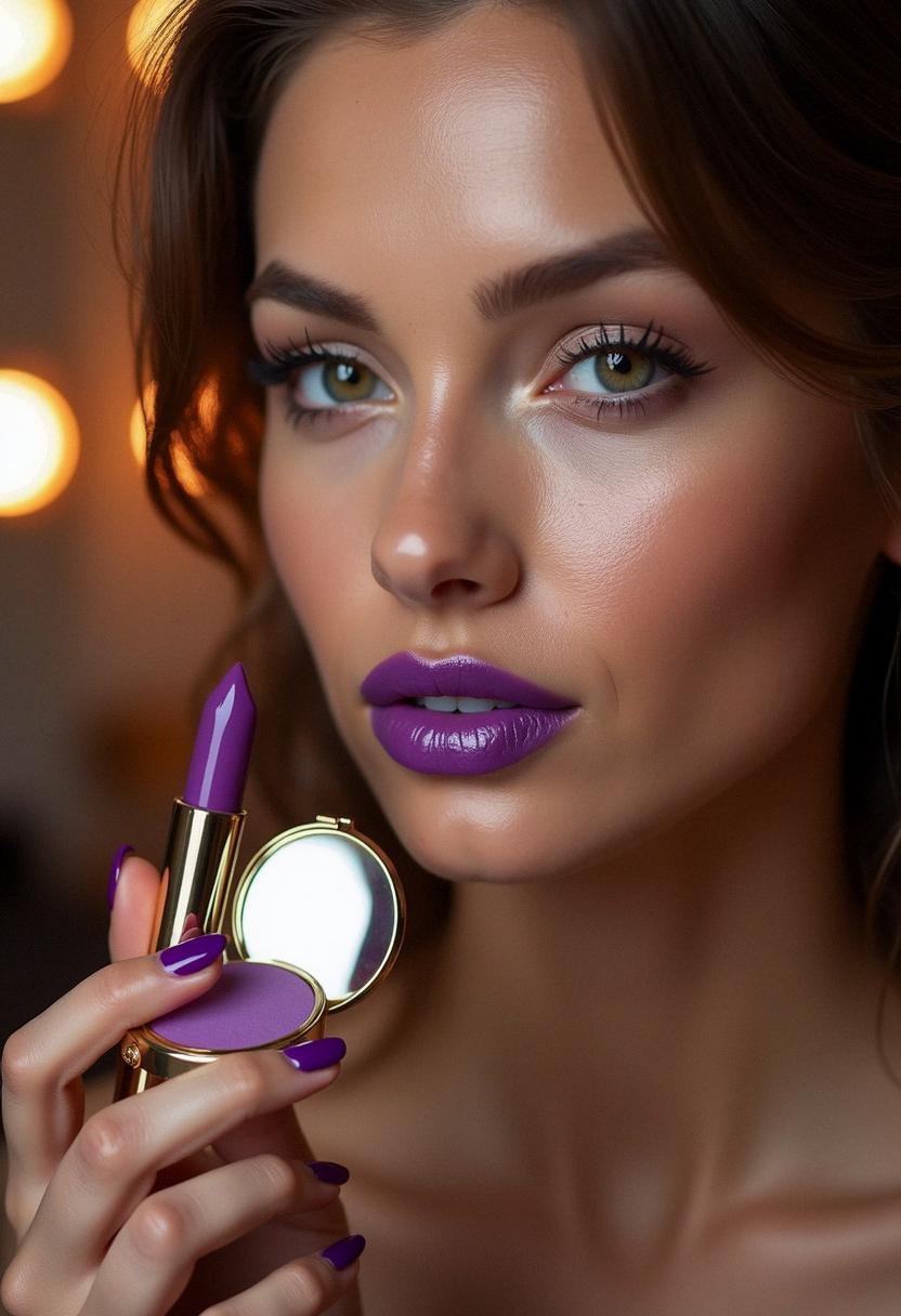 purple lips aesthetic