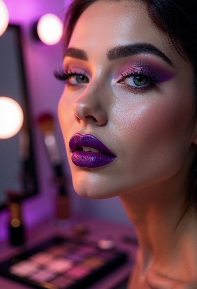 purple lips aesthetic