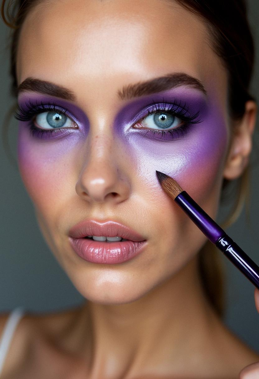 purple makeup for blue eyes
