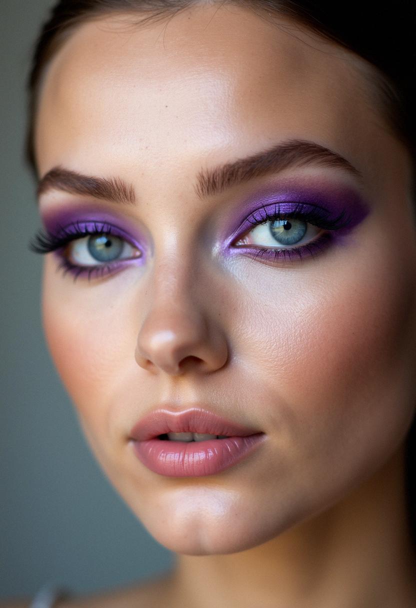 purple makeup for blue eyes